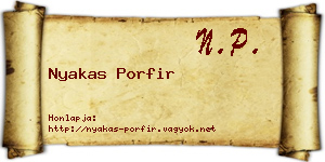 Nyakas Porfir névjegykártya
